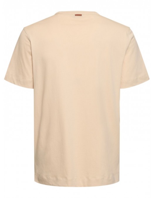 Tricou Zegna, Little Logo, Simple, Beige - E760UE360A8N04