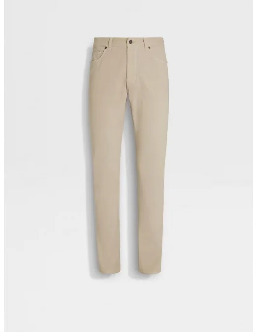 Jeans Zegna, Beige Strech Cotton, E8PZWCITY003 - E8PZWCITY003