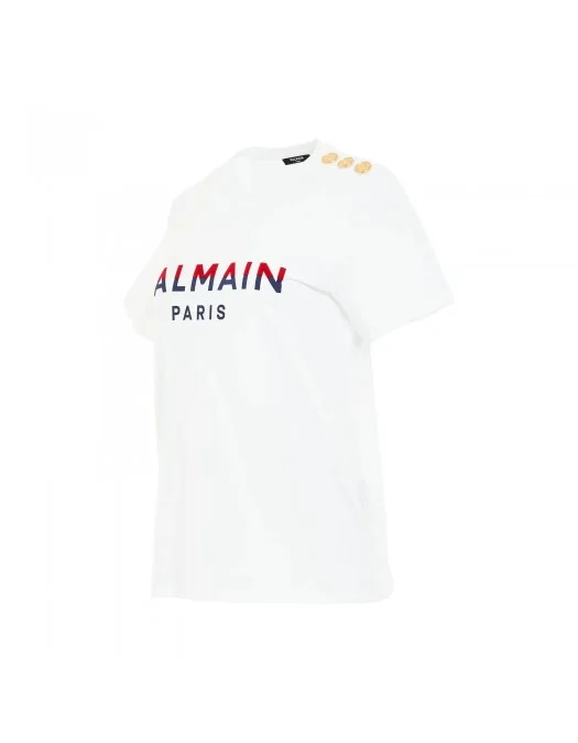 Tricou BALMAIN, Imprimeu Multicolor Brand, Alb - EF005BC46GPY