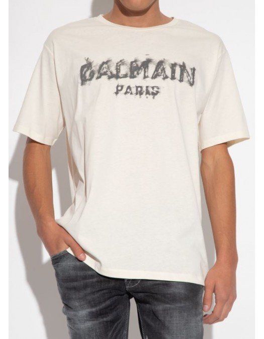 TRICOU BALMAIN, Logo Brand, Ivory - EG000BB92GJG