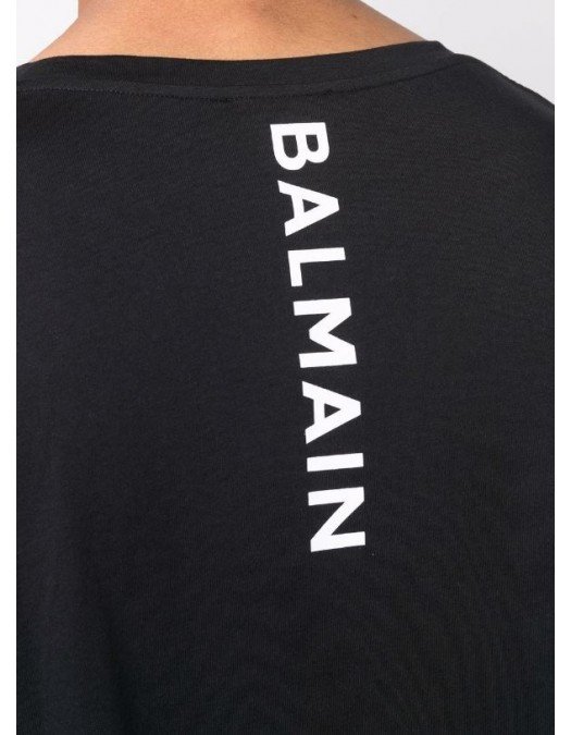 Tricou BALMAIN, Logo Print, Negru - EG010BB16EAB