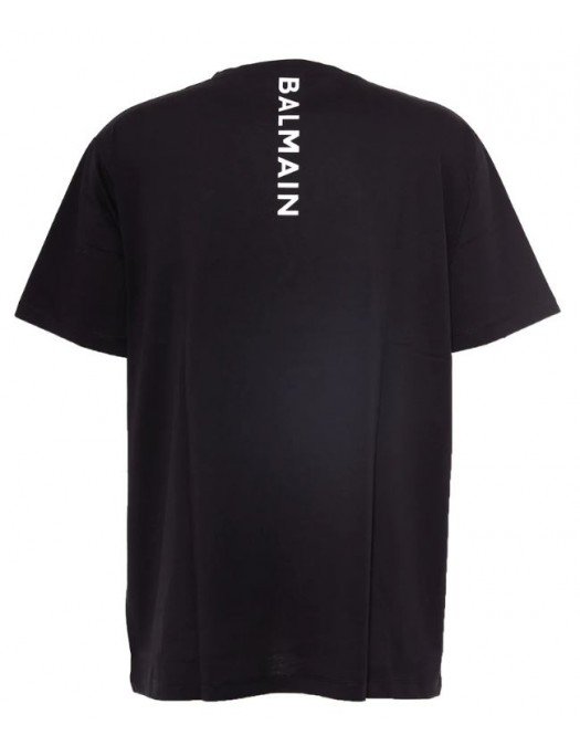 Tricou BALMAIN, Logo Print, Negru - EG010BB16EAB