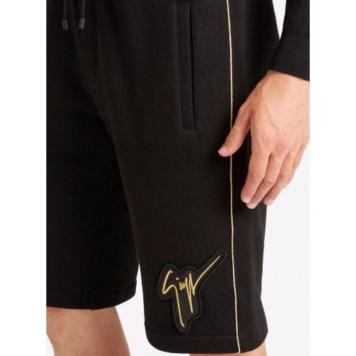 Pantaloni scurti GIUSEPPE ZANOTTI, Negru, Logo Auriu