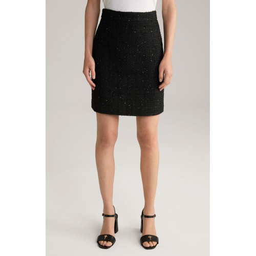 Fusta JOOP, Tweed Mini Skirt, Interwoven Glitter, Neagra Fusta JOOP, Tweed Mini Skirt, Interwoven Glitter, Neagra