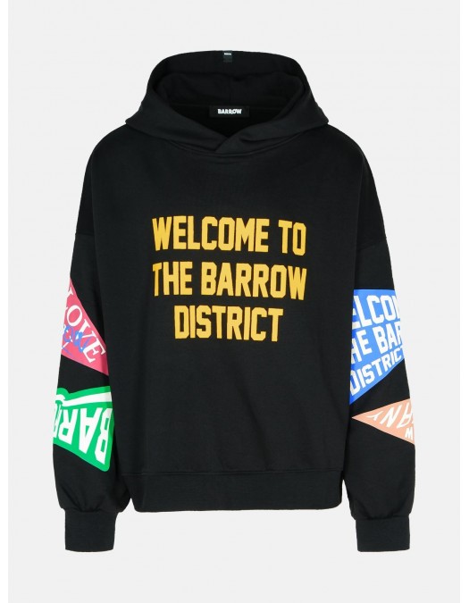 Hanorac BARROW, Maro, Welcome to Districg, Colorful Text Print, Black - F4BWUAHS043110