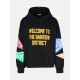 Hanorac BARROW, Maro, Welcome to Districg, Colorful Text Print, Black - F4BWUAHS043110