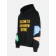 Hanorac BARROW, Maro, Welcome to Districg, Colorful Text Print, Black - F4BWUAHS043110