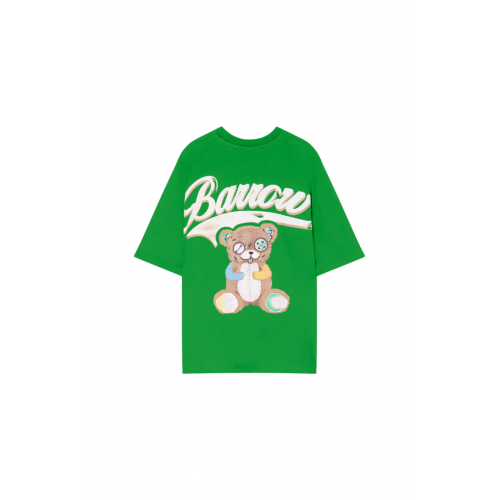 TRICOU BARROW, Back Teddy Print, Logo insert, Green TRICOU BARROW, Back Teddy Print, Logo insert, Green