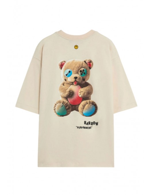 TRICOU BARROW,  Teddy Bear Multicolor Print, Cream - F5BWUATH049013