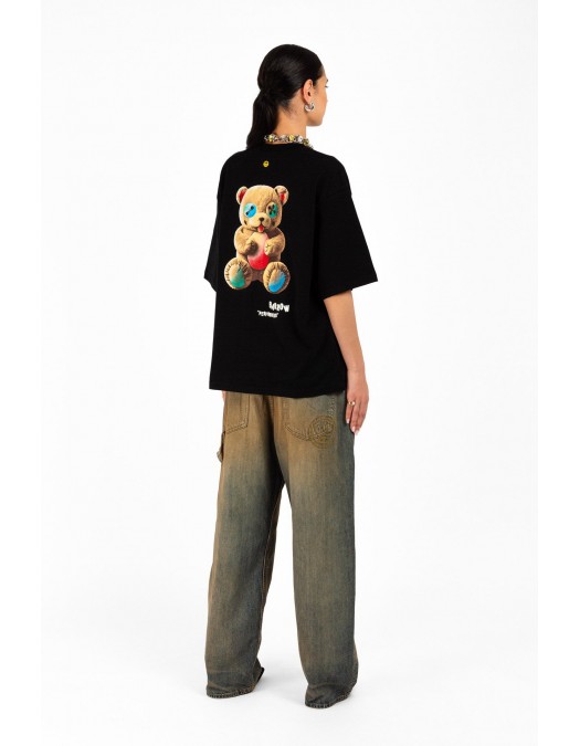 TRICOU BARROW, Teddy Bear Multicolor Print, Negru - F5BWUATH049110 TRICOU BARROW, Teddy Bear Multicolor Print, Negru - F5BWUATH049110
