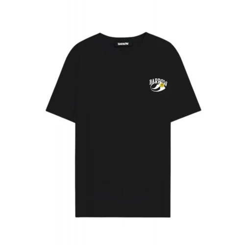 TRICOU BARROW,  Teddy Bear Multicolor Print on Back, Negru