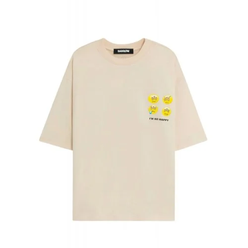 TRICOU BARROW,  Teddy Bear Print I'm so happy, Cream