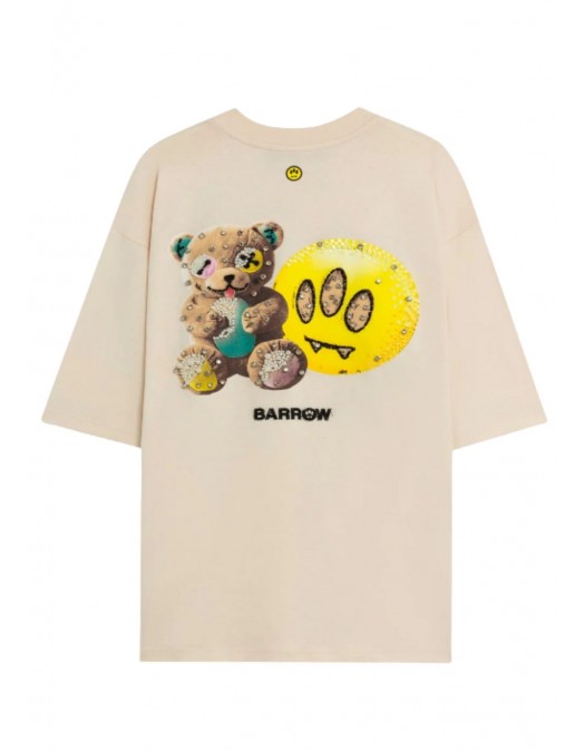 TRICOU BARROW, Teddy Bear Print I'm so happy, Cream - F5BWUATH086013 TRICOU BARROW, Teddy Bear Print I'm so happy, Cream - F5BWUATH086013