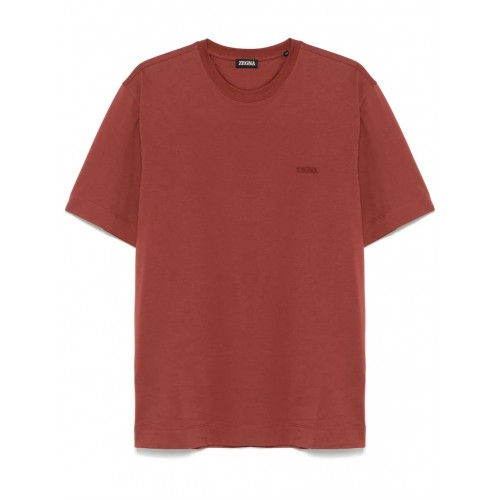 Tricou Zegna, Little Logo, Simple, Dark Red Tricou Zegna, Little Logo, Simple, Dark Red