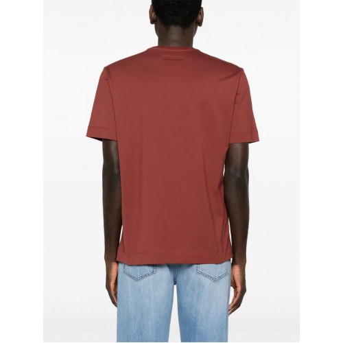 Tricou Zegna, Little Logo, Simple, Dark Red Tricou Zegna, Little Logo, Simple, Dark Red