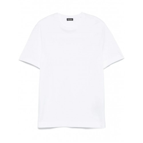 Tricou Zegna, Little Logo, Classic, White Tricou Zegna, Little Logo, Classic, White