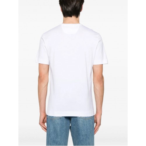 Tricou Zegna, Little Logo, Classic, White Tricou Zegna, Little Logo, Classic, White