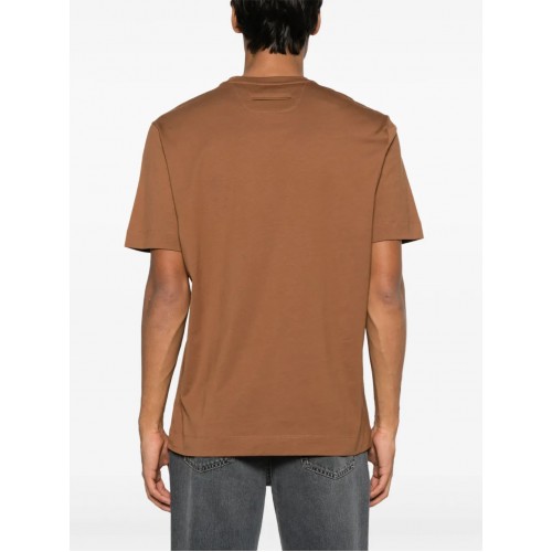 Tricou Zegna, Little Logo, Classic, Caramel Brown Tricou Zegna, Little Logo, Classic, Caramel Brown
