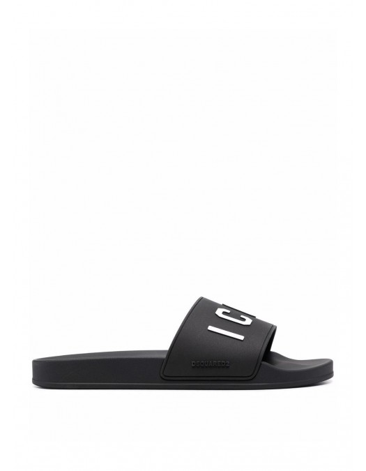 Papuci DSQUARED2, Logo Icon Insertm Black - FFM0023172035162124