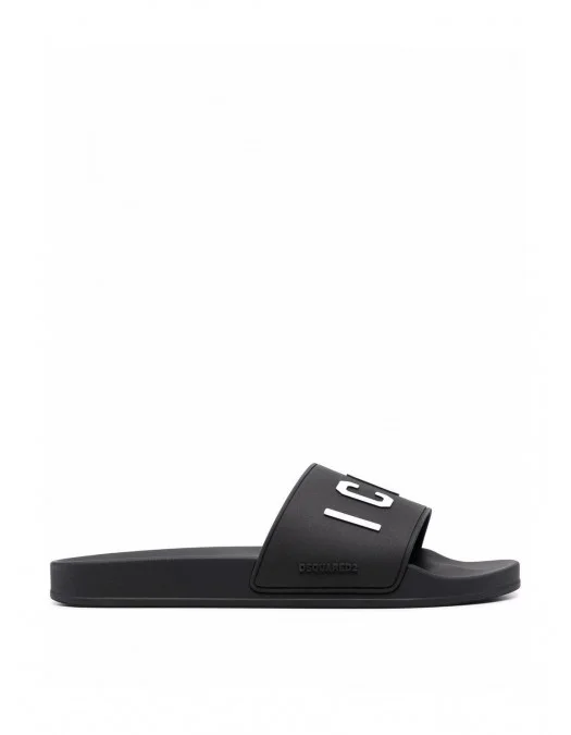 Papuci DSQUARED2, Logo Icon Insertm Black - FFM0023172035162124 Papuci DSQUARED2, Logo Icon Insertm Black - FFM0023172035162124