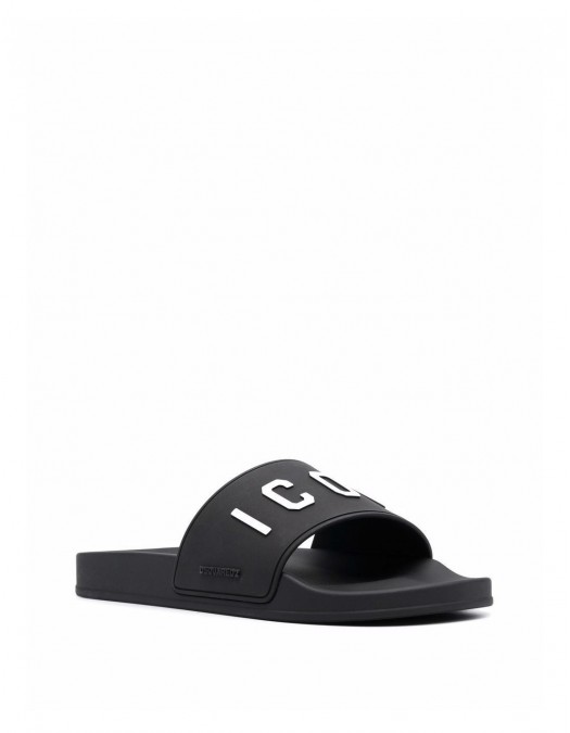Papuci DSQUARED2, Logo Icon Insertm Black - FFM0023172035162124