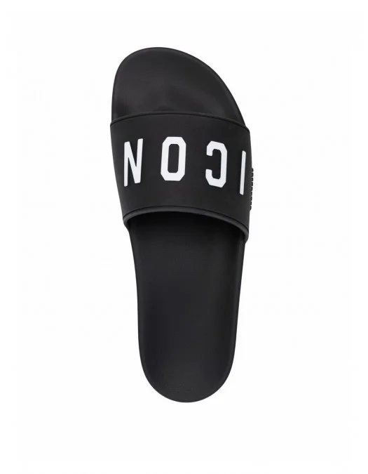 Papuci DSQUARED2, Logo Icon Insertm Black - FFM0023172035162124 Papuci DSQUARED2, Logo Icon Insertm Black - FFM0023172035162124