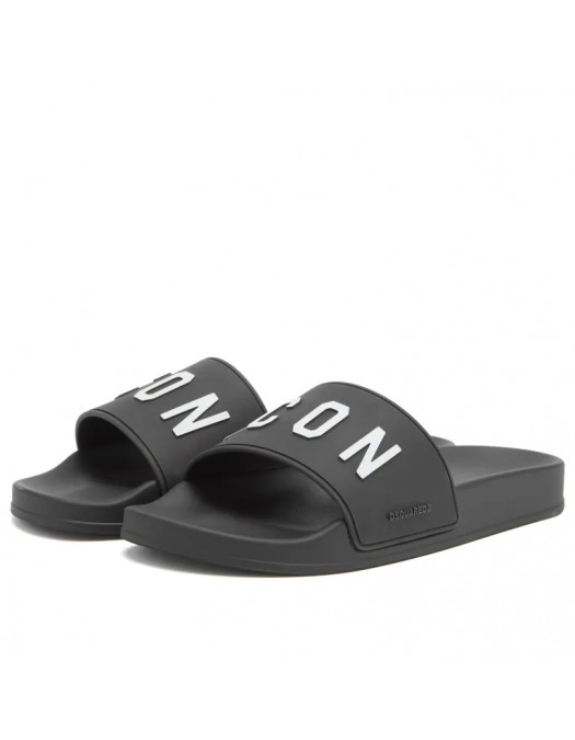 Papuci DSQUARED2, Logo Icon Insertm Black - FFM0023172035162124