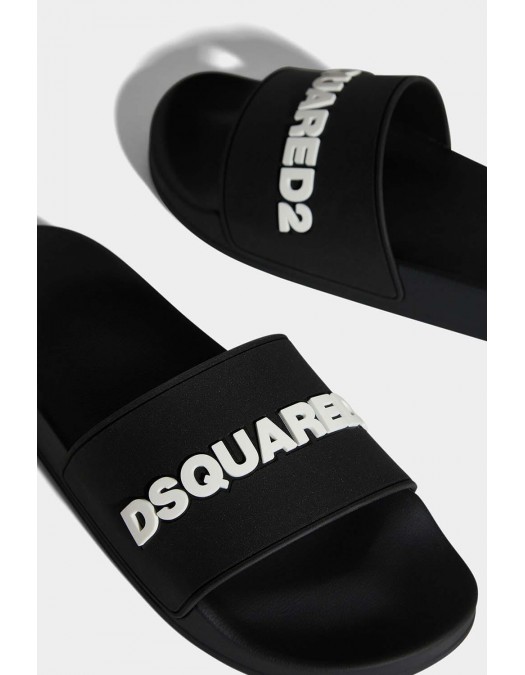 PAPUCI DSQUARED2, Logo Print 3D, Black - FFM0023172050132124