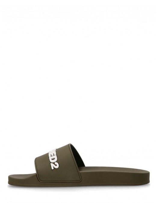 Papuci DSQUARED2, Logo Print 3D, Green Olive - FFM0023172050138066 Papuci DSQUARED2, Logo Print 3D, Green Olive - FFM0023172050138066