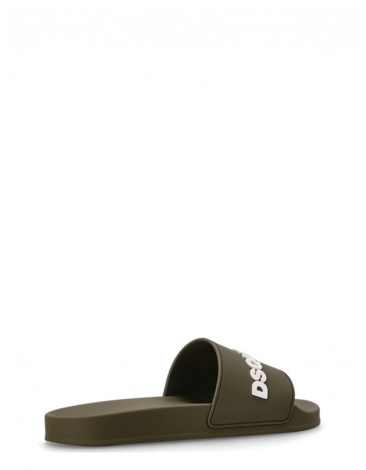 Papuci DSQUARED2, Logo Print 3D, Green Olive - FFM0023172050138066 Papuci DSQUARED2, Logo Print 3D, Green Olive - FFM0023172050138066