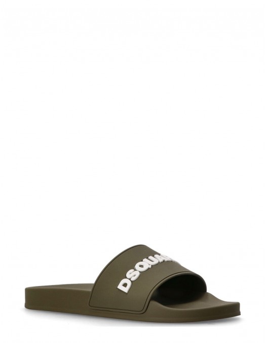 Papuci DSQUARED2, Logo Print 3D, Green Olive - FFM0023172050138066 Papuci DSQUARED2, Logo Print 3D, Green Olive - FFM0023172050138066