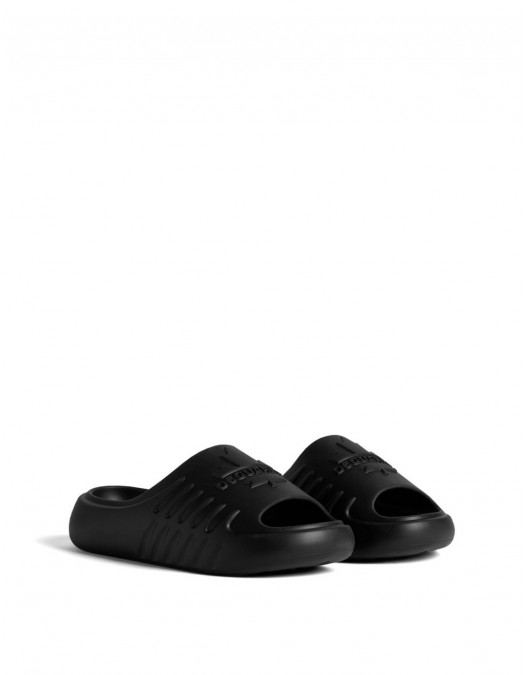 Papuci DSQUARED2, Leaf Slide, Futuristic Design, Black - FFM0025172000012124