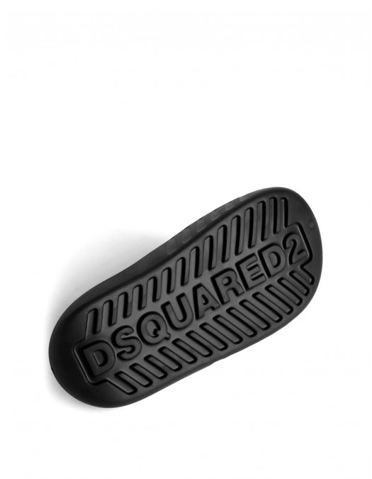 Papuci DSQUARED2, Leaf Slide, Futuristic Design, Black - FFM0025172000012124
