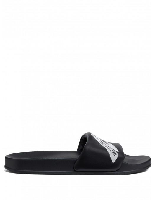 Papuci DSQUARED2, Logo Print, Icon Insert, Round, Black - FFM002816808241M063 Papuci DSQUARED2, Logo Print, Icon Insert, Round, Black - FFM002816808241M063