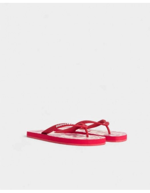Papuci Dsquared, Rebel Hibiscus Flip Flops - FFW000117208751M4236