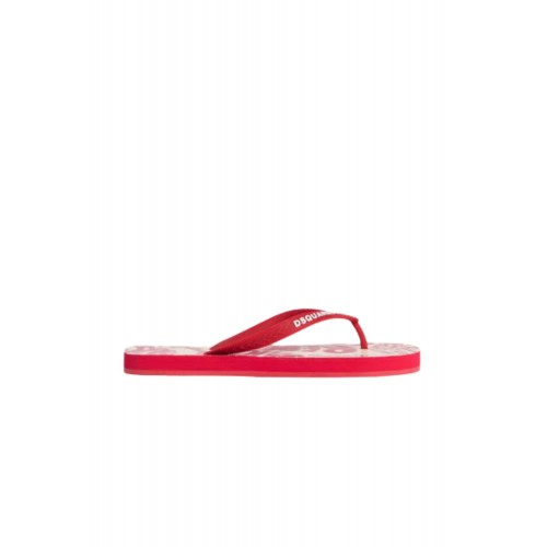 Papuci Dsquared, Rebel Hibiscus Flip Flops