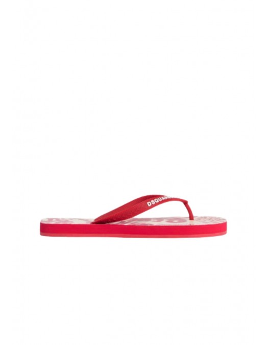 Papuci Dsquared, Rebel Hibiscus Flip Flops - FFW000117208751M4236