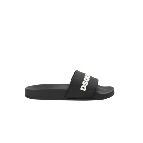 Papuci DSQUARED2, Logo Print 3D, Negru Papuci DSQUARED2, Logo Print 3D, Negru