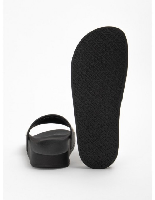 Papuci DSQUARED2, Logo Print 3D, Negru - FFW0017172050132124 Papuci DSQUARED2, Logo Print 3D, Negru - FFW0017172050132124