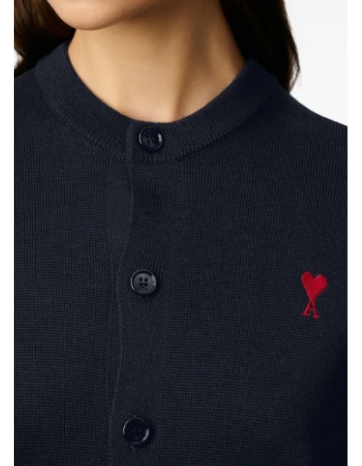Cardigan AMI PARIS, Ami De Coeur wool blue cardigan - FKC361001430