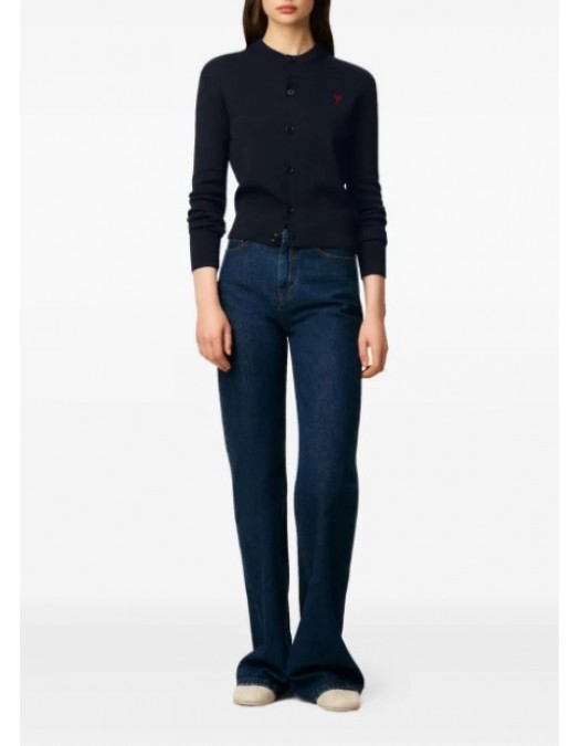 Cardigan AMI PARIS, Ami De Coeur wool blue cardigan - FKC361001430