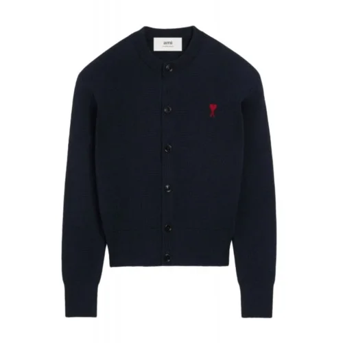 Cardigan AMI PARIS, Ami De Coeur wool blue cardigan