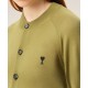 Cardigan AMI PARIS, Green Wool Crewneck Ami De Coeur Cardigan - FKC386KN0039A091
