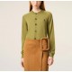 Cardigan AMI PARIS, Green Wool Crewneck Ami De Coeur Cardigan - FKC386KN0039A091