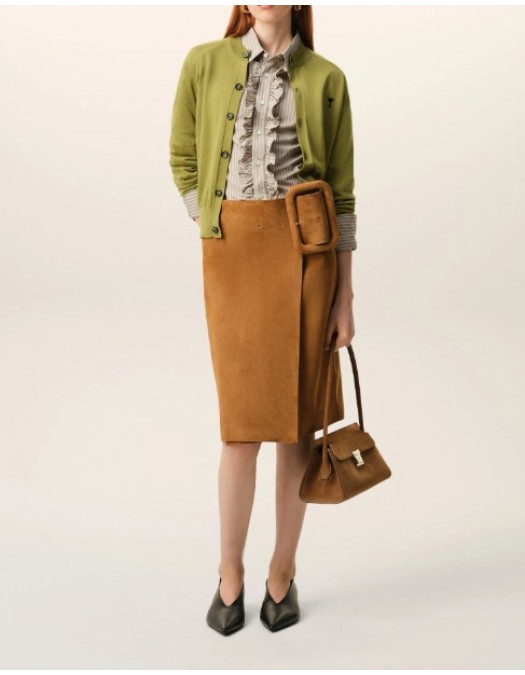 Cardigan AMI PARIS, Green Wool Crewneck Ami De Coeur Cardigan - FKC386KN0039A091