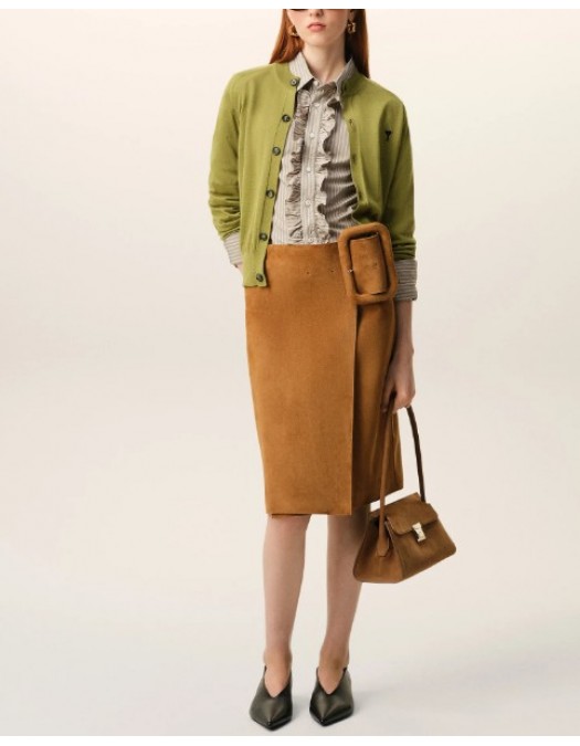 Cardigan AMI PARIS, Green Wool Crewneck Ami De Coeur Cardigan - FKC386KN0039A091