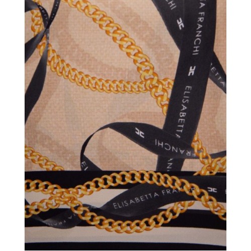 Esarfa ELISABETTA FRANCHI, Scarf with ribbon and chain print