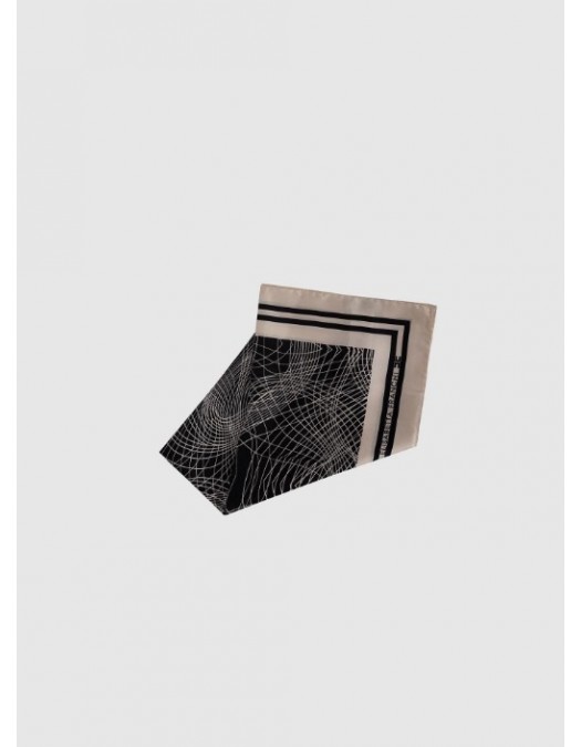 Esarfa ELISABETTA FRANCHI, Silk scarf with abstract print - FO17F62E2E84
