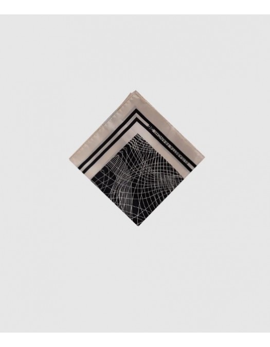 Esarfa ELISABETTA FRANCHI, Silk scarf with abstract print - FO17F62E2E84