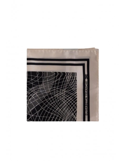 Esarfa ELISABETTA FRANCHI, Silk scarf with abstract print - FO17F62E2E84